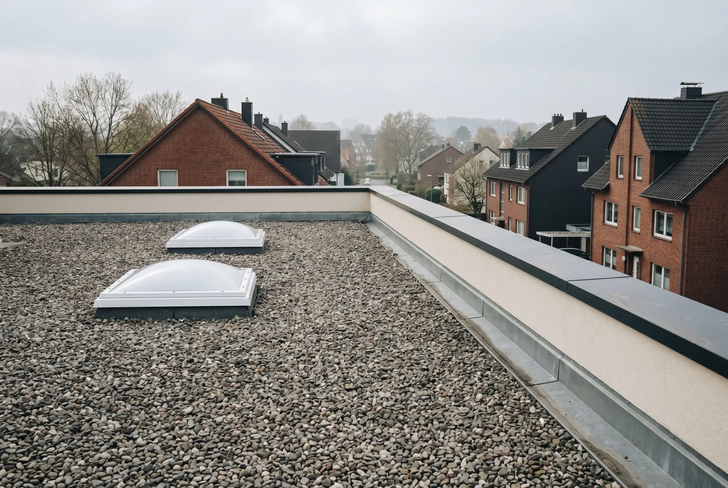 Modernes Wohnhaus mit Flachdach und klarer Architektur