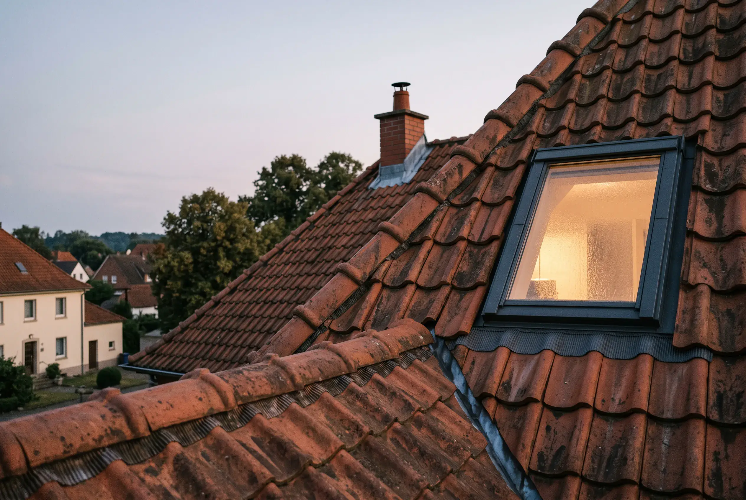 Modernes Dachfenster im ausgebauten Dachgeschoss mit Tageslicht